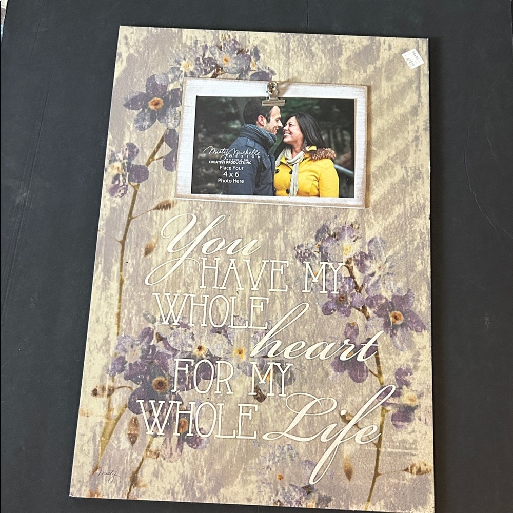 Rustic Floral Picture Frame with Inspirational Quote